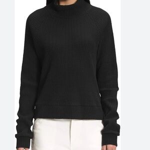 The North Face Black Waffle Knit Long Sleeve Pullover